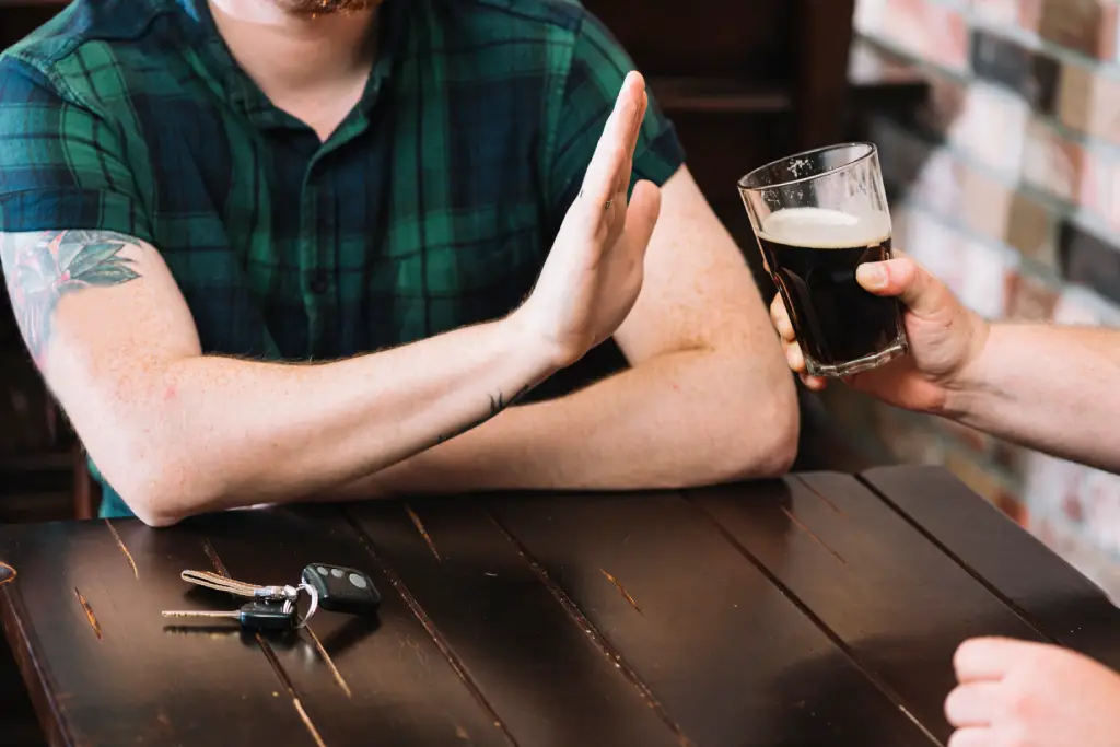 Man Refusing Alcohol